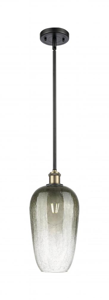 Brookhaven Flute - 1 Light - 7 inch - Black Antique Brass - Stem hung - Mini Pendant