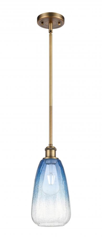 Brookhaven Almond - 1 Light - 6 inch - Brushed Brass - Stem hung - Mini Pendant