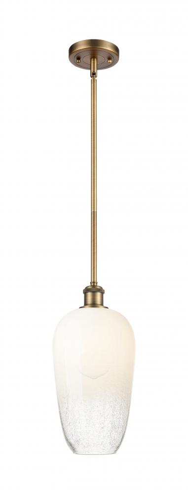 Brookhaven Flute - 1 Light - 7 inch - Brushed Brass - Stem hung - Mini Pendant