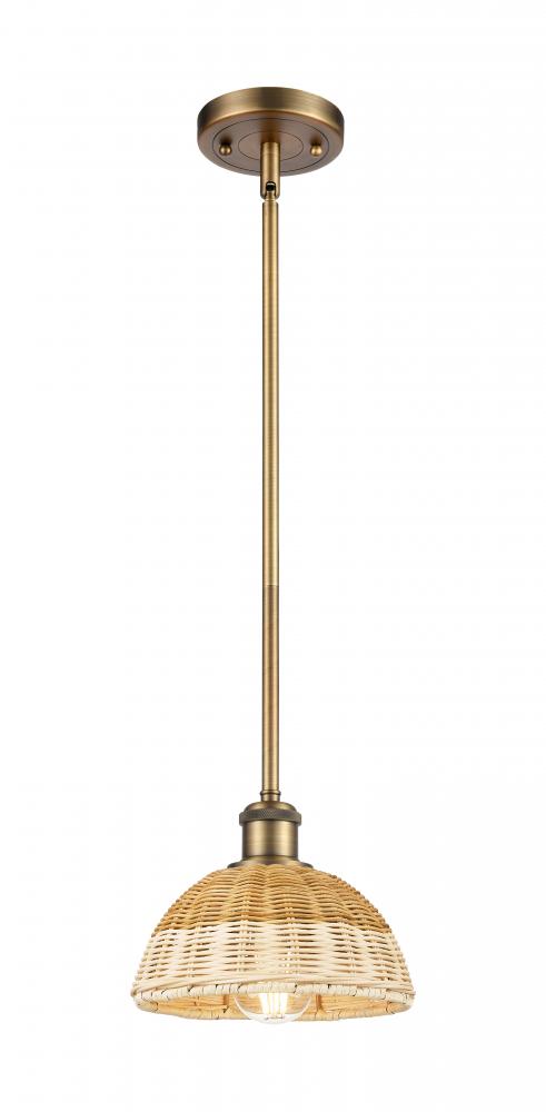Bristol Natural II - 1 Light - 8 inch - Brushed Brass - Stem hung - Mini Pendant