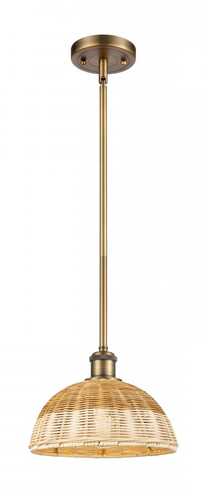 Bristol Natural II - 1 Light - 9 inch - Brushed Brass - Stem hung - Mini Pendant