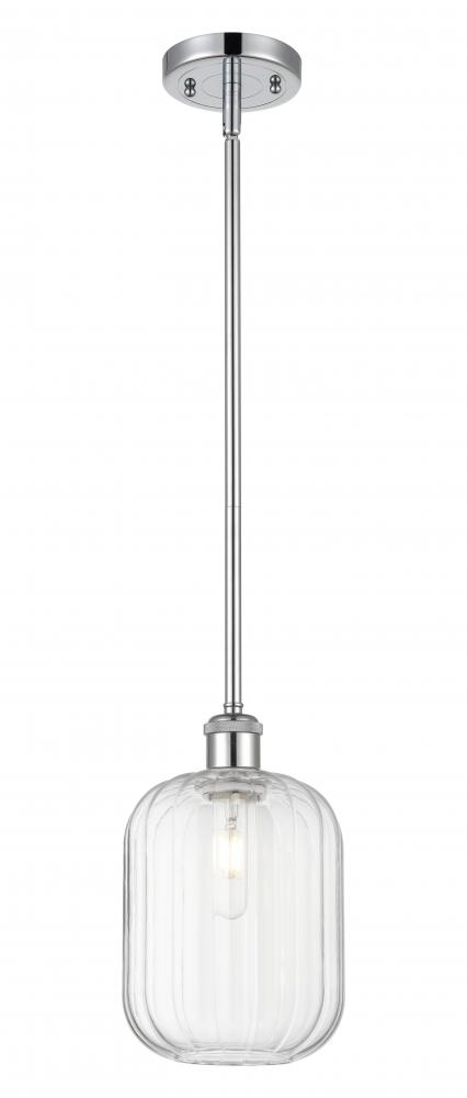 Preston Cylinder - 1 Light - 7 inch - Polished Chrome - Stem hung - Mini Pendant
