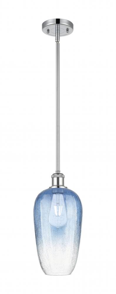 Brookhaven Flute - 1 Light - 7 inch - Polished Chrome - Stem hung - Mini Pendant