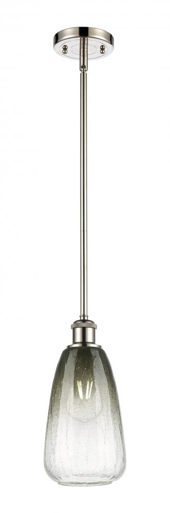 Brookhaven Almond - 1 Light - 6 inch - Polished Nickel - Stem hung - Mini Pendant