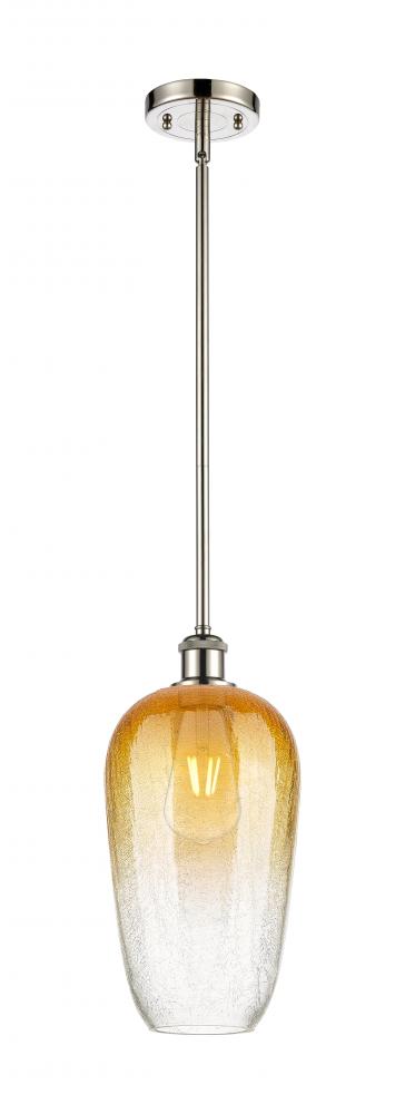 Brookhaven Flute - 1 Light - 7 inch - Polished Nickel - Stem hung - Mini Pendant