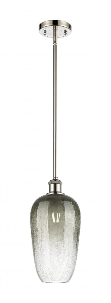 Brookhaven Flute - 1 Light - 7 inch - Polished Nickel - Stem hung - Mini Pendant