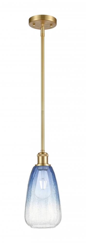 Brookhaven Almond - 1 Light - 6 inch - Satin Gold - Stem hung - Mini Pendant