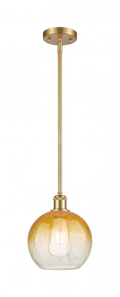 Brookhaven Globe - 1 Light - 8 inch - Satin Gold - Stem hung - Mini Pendant