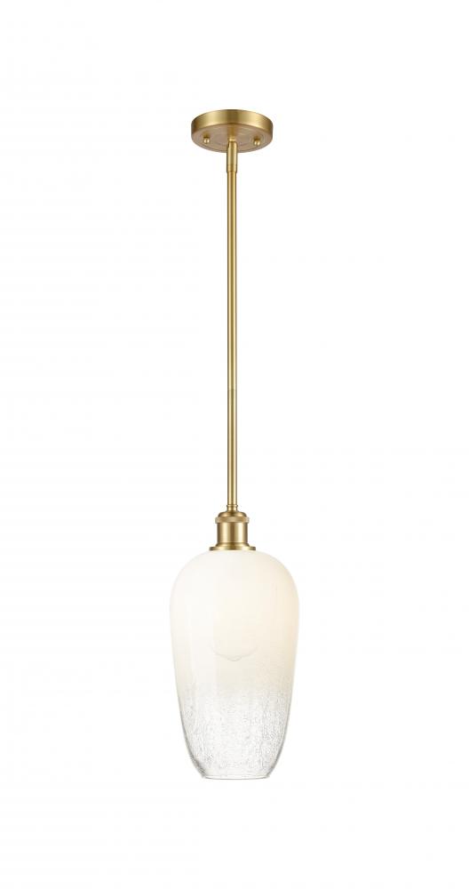 Brookhaven Flute - 1 Light - 7 inch - Satin Gold - Stem hung - Mini Pendant