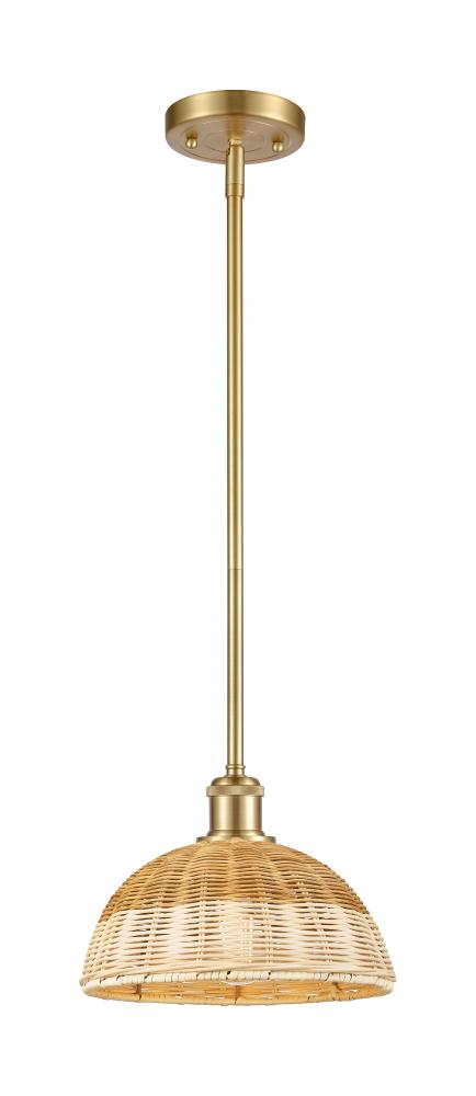 Bristol Natural II - 1 Light - 9 inch - Satin Gold - Stem hung - Mini Pendant