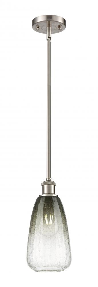 Brookhaven Almond - 1 Light - 6 inch - Brushed Satin Nickel - Stem hung - Mini Pendant