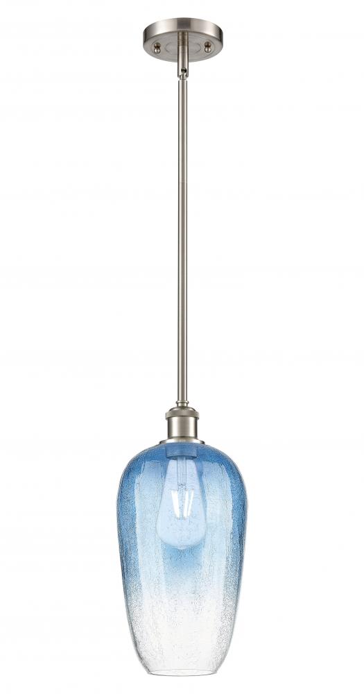 Brookhaven Flute - 1 Light - 7 inch - Brushed Satin Nickel - Stem hung - Mini Pendant