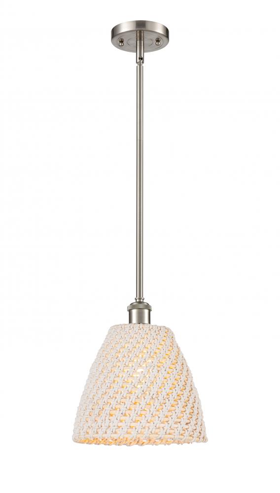 Bristol Natural - 1 Light - 6 inch - Brushed Satin Nickel - Mini Pendant
