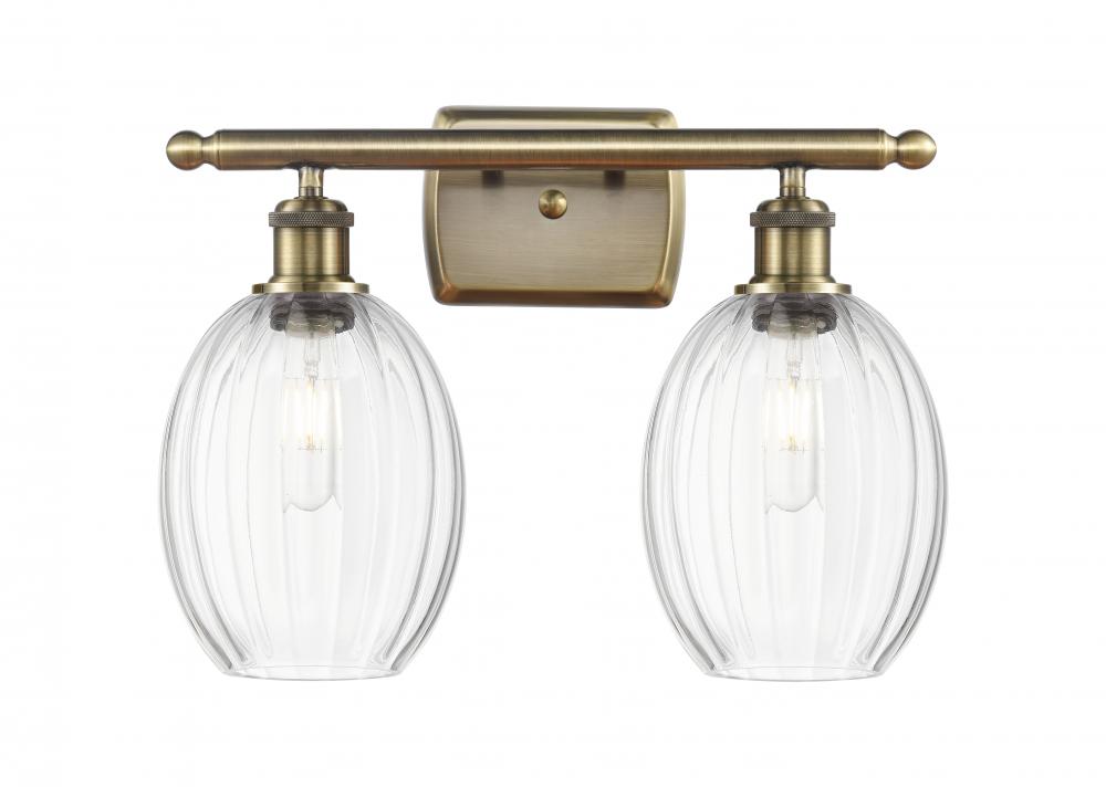 Preston Bulb - 2 Light - 16 inch - Antique Brass - Bath Vanity Light