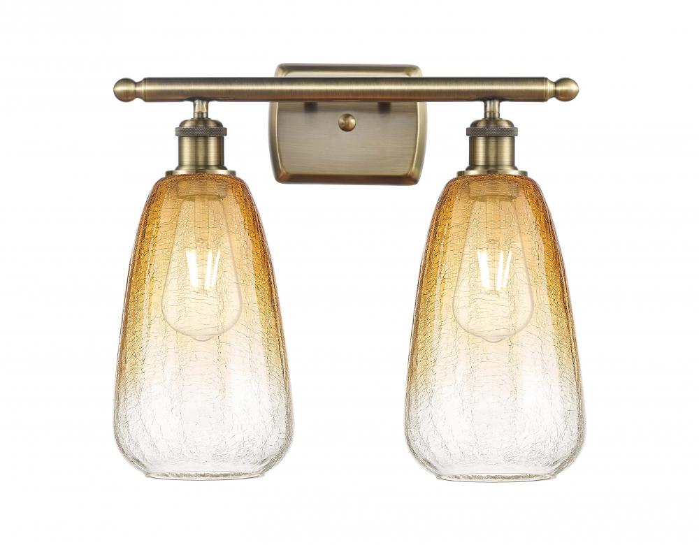 Brookhaven Almond - 2 Light - 16 inch - Antique Brass - Bath Vanity Light