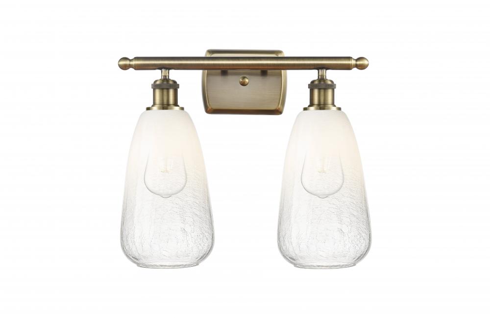 Brookhaven Almond - 2 Light - 16 inch - Antique Brass - Bath Vanity Light