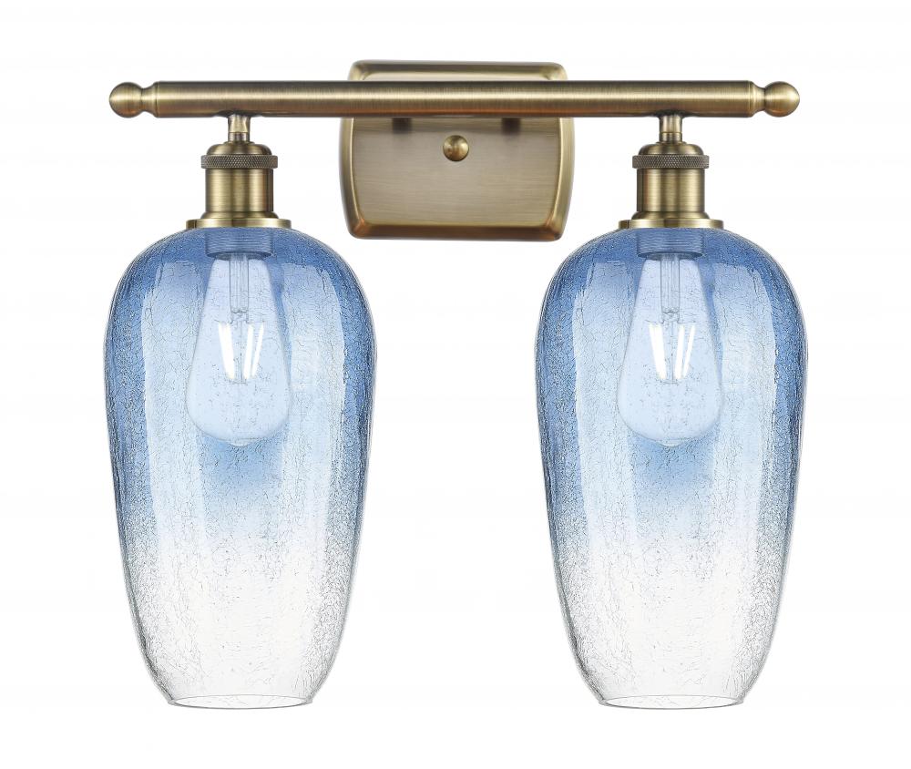 Brookhaven Flute - 2 Light - 17 inch - Antique Brass - Bath Vanity Light