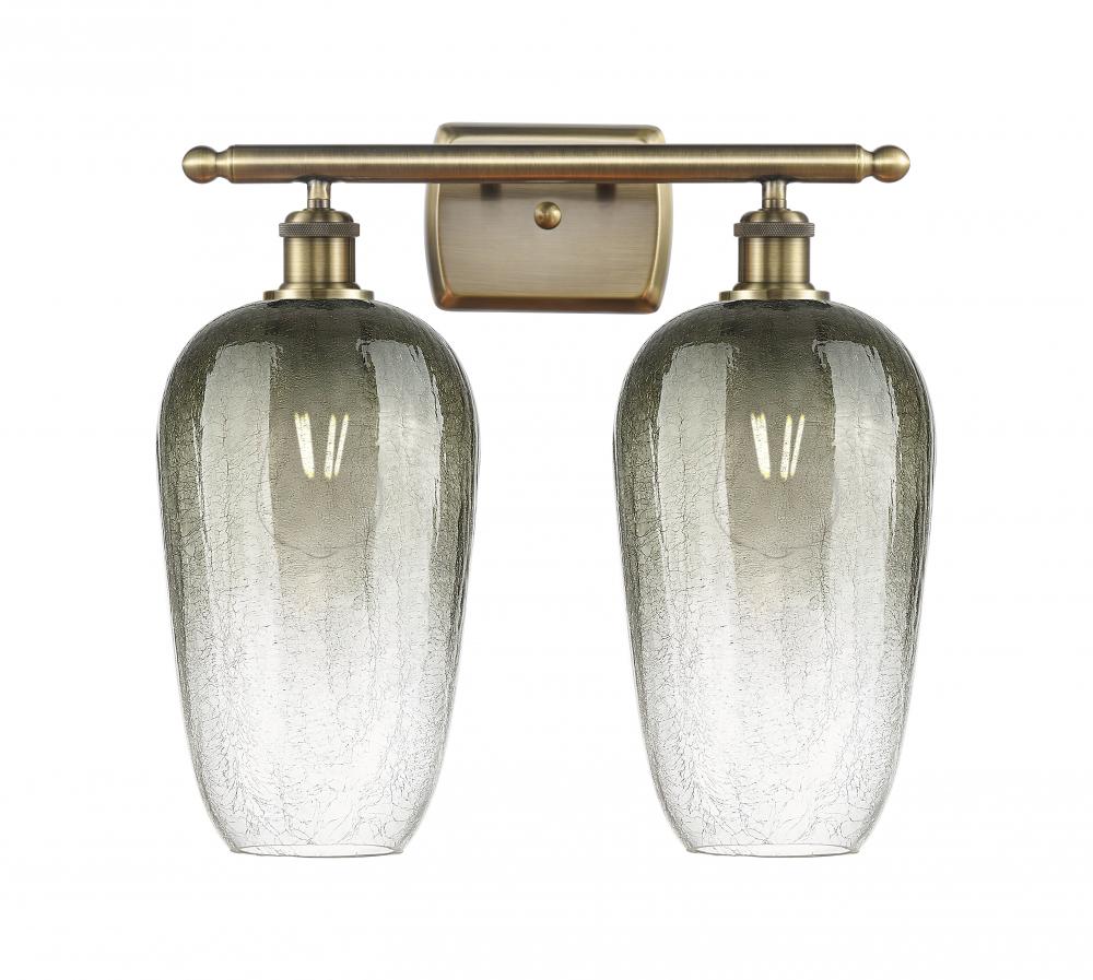 Brookhaven Flute - 2 Light - 17 inch - Antique Brass - Bath Vanity Light