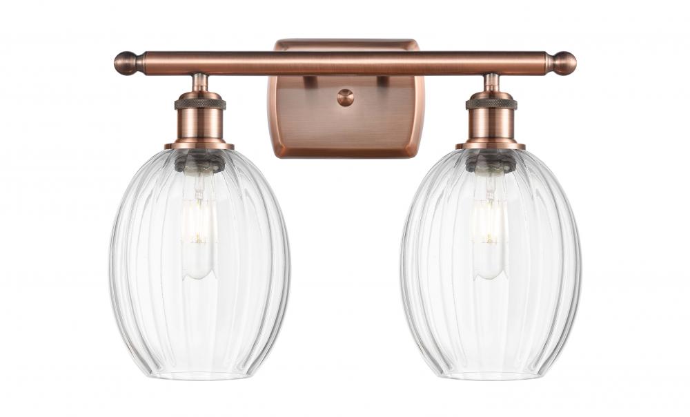 Preston Bulb - 2 Light - 16 inch - Antique Copper - Bath Vanity Light