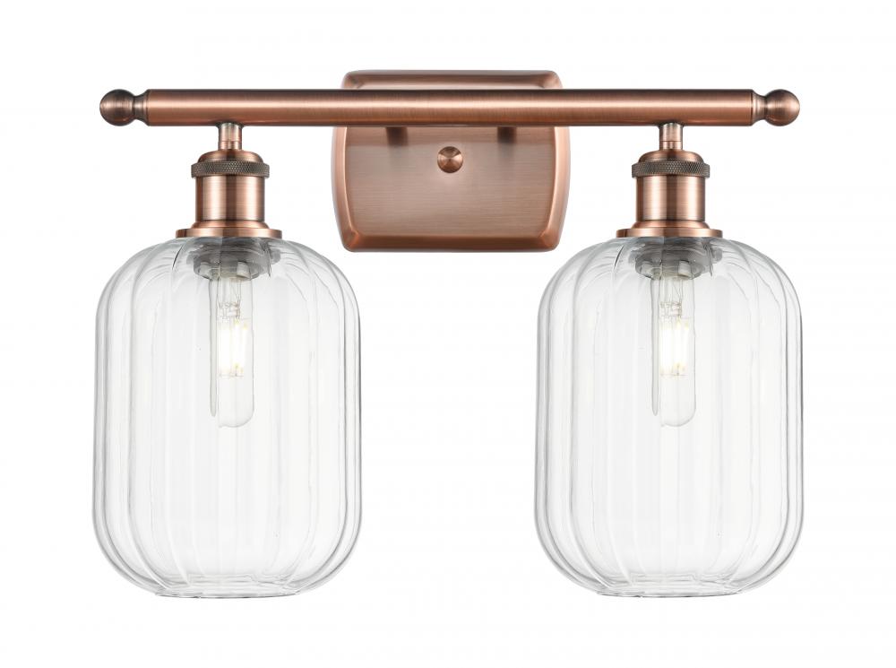 Preston Cylinder - 2 Light - 17 inch - Antique Copper - Bath Vanity Light