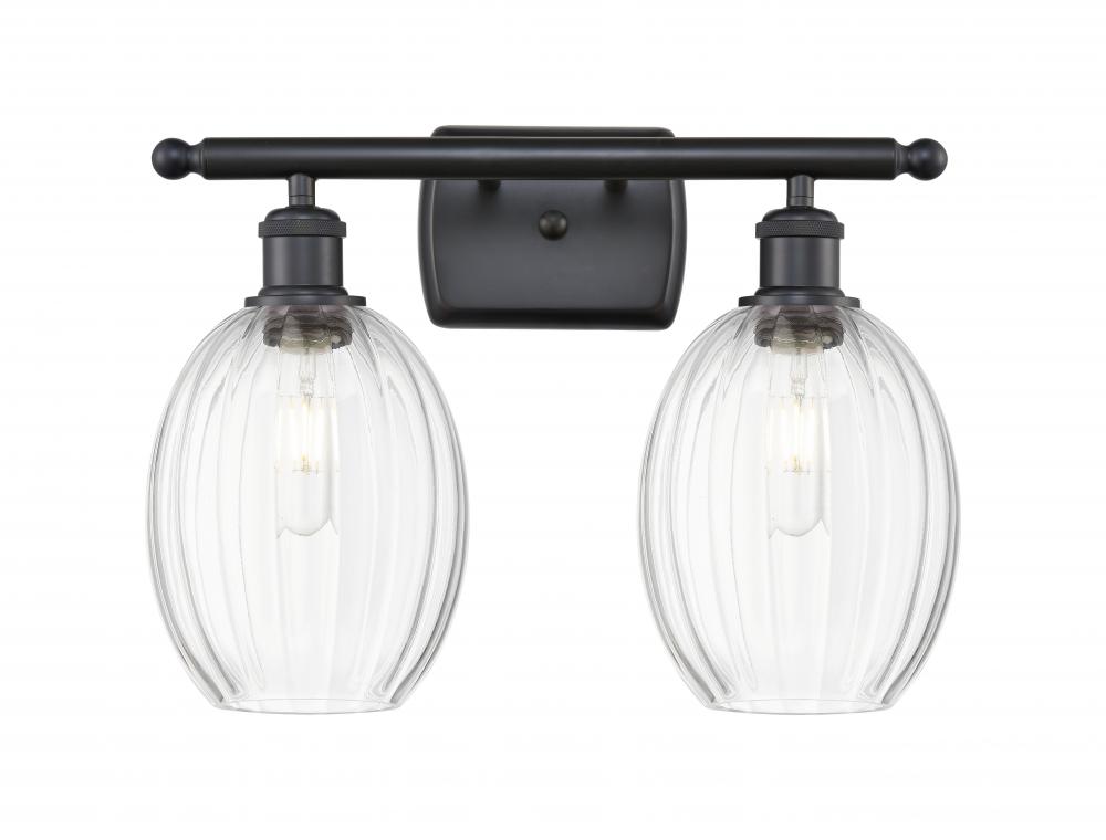 Preston Bulb - 2 Light - 16 inch - Matte Black - Bath Vanity Light