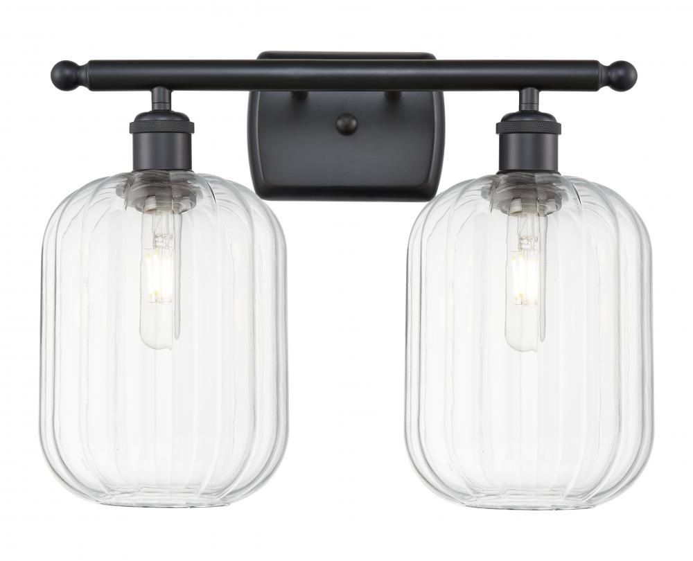 Preston Cylinder - 2 Light - 17 inch - Matte Black - Bath Vanity Light