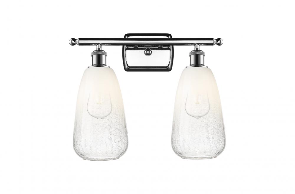 Brookhaven Almond - 2 Light - 16 inch - Polished Chrome - Bath Vanity Light