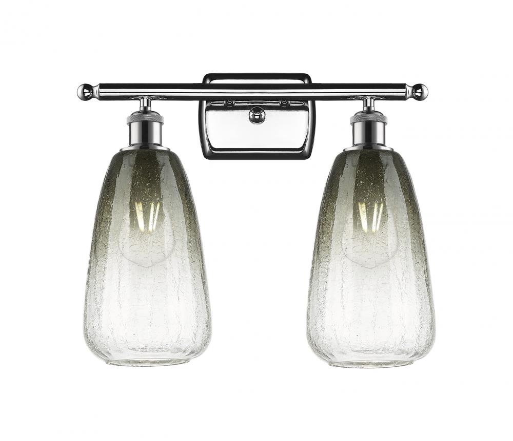 Brookhaven Almond - 2 Light - 16 inch - Polished Chrome - Bath Vanity Light