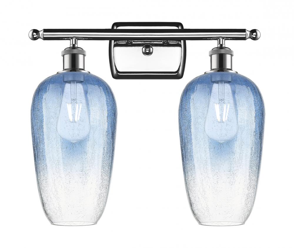 Brookhaven Flute - 2 Light - 17 inch - Polished Chrome - Bath Vanity Light