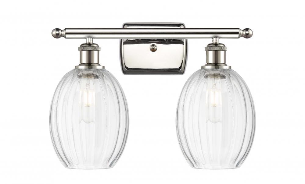 Preston Bulb - 2 Light - 16 inch - Polished Nickel - Bath Vanity Light