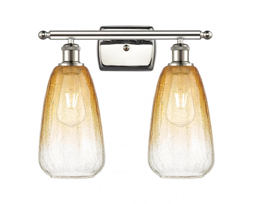 Brookhaven Almond - 2 Light - 16 inch - Polished Nickel - Bath Vanity Light