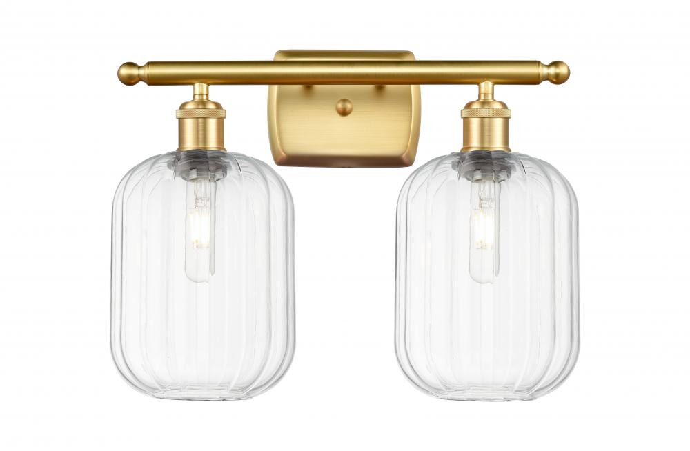 Preston Cylinder - 2 Light - 17 inch - Satin Gold - Bath Vanity Light