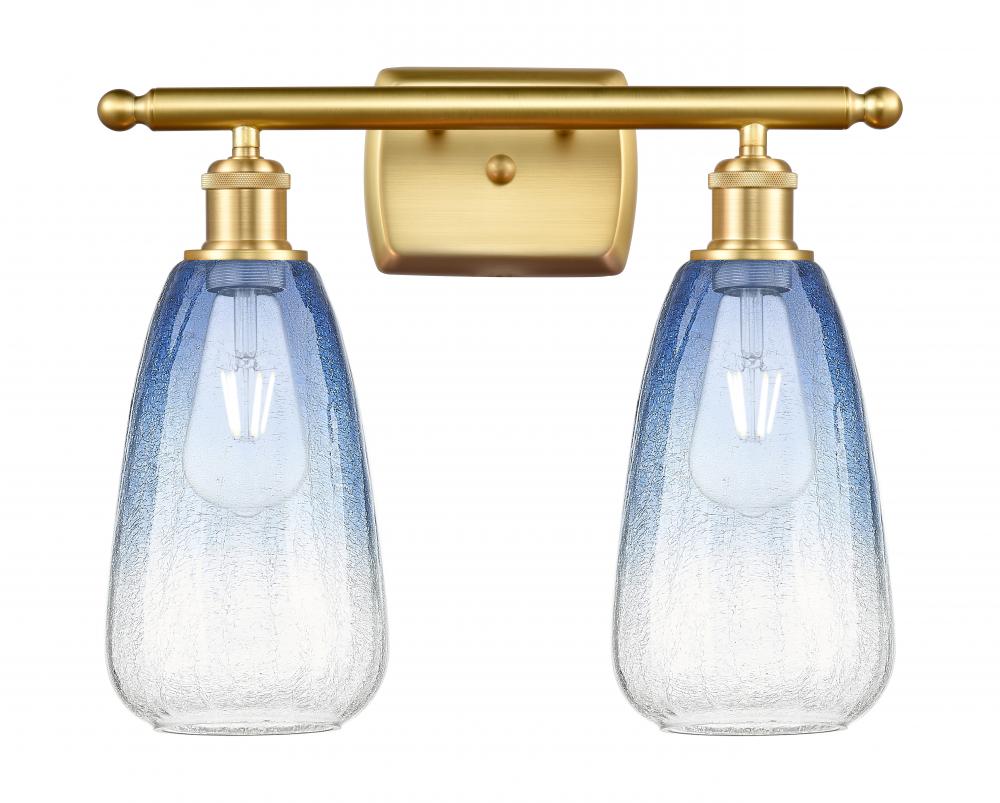 Brookhaven Almond - 2 Light - 16 inch - Satin Gold - Bath Vanity Light
