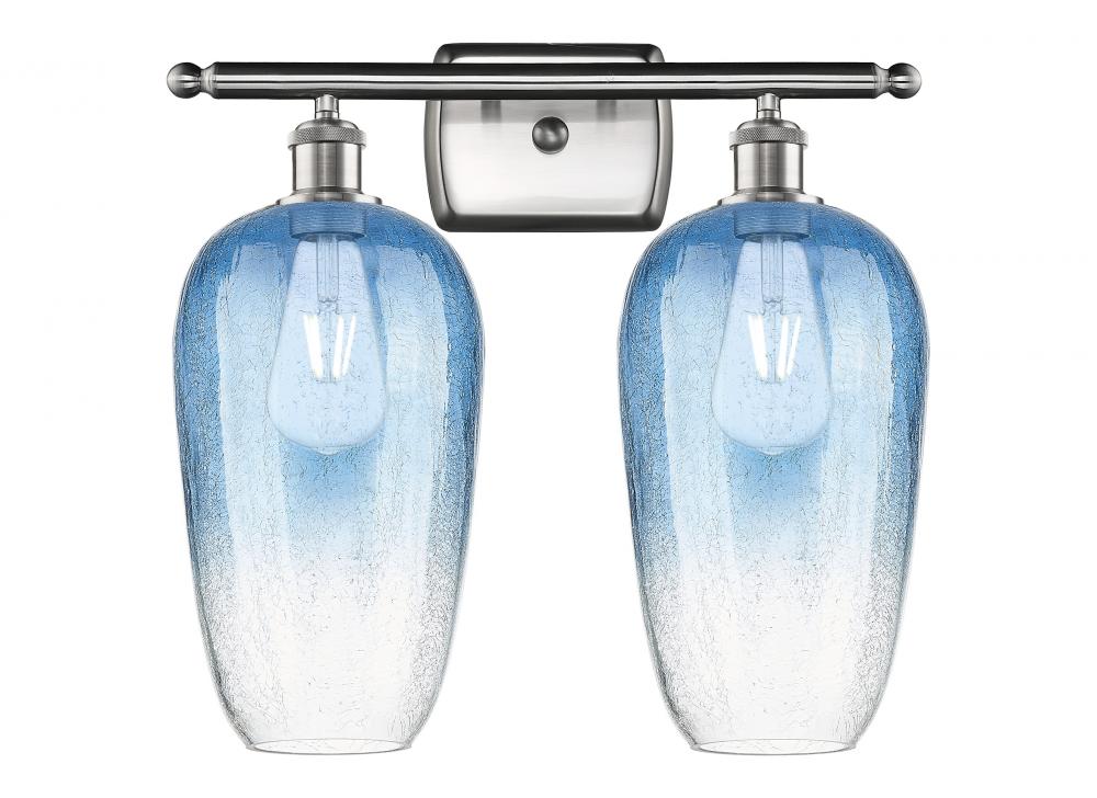 Brookhaven Flute - 2 Light - 17 inch - Brushed Satin Nickel - Bath Vanity Light