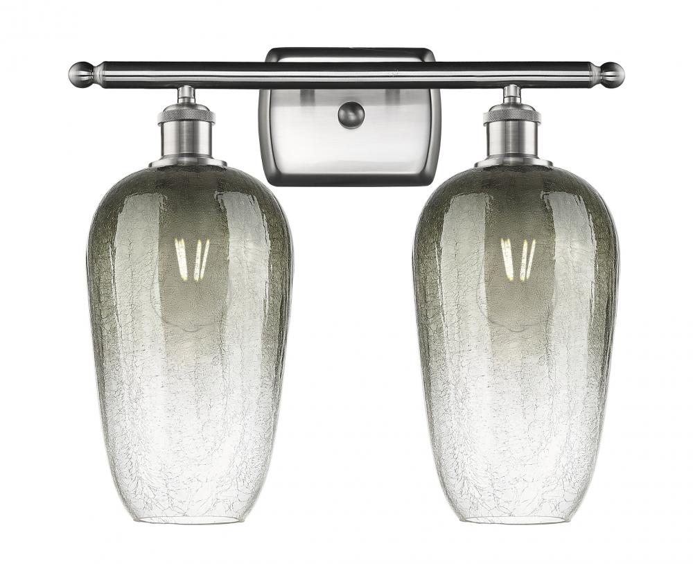 Brookhaven Flute - 2 Light - 17 inch - Brushed Satin Nickel - Bath Vanity Light