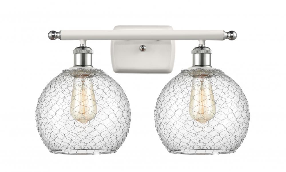 Farmhouse Chicken Wire 2 Light Bath Vanity Light