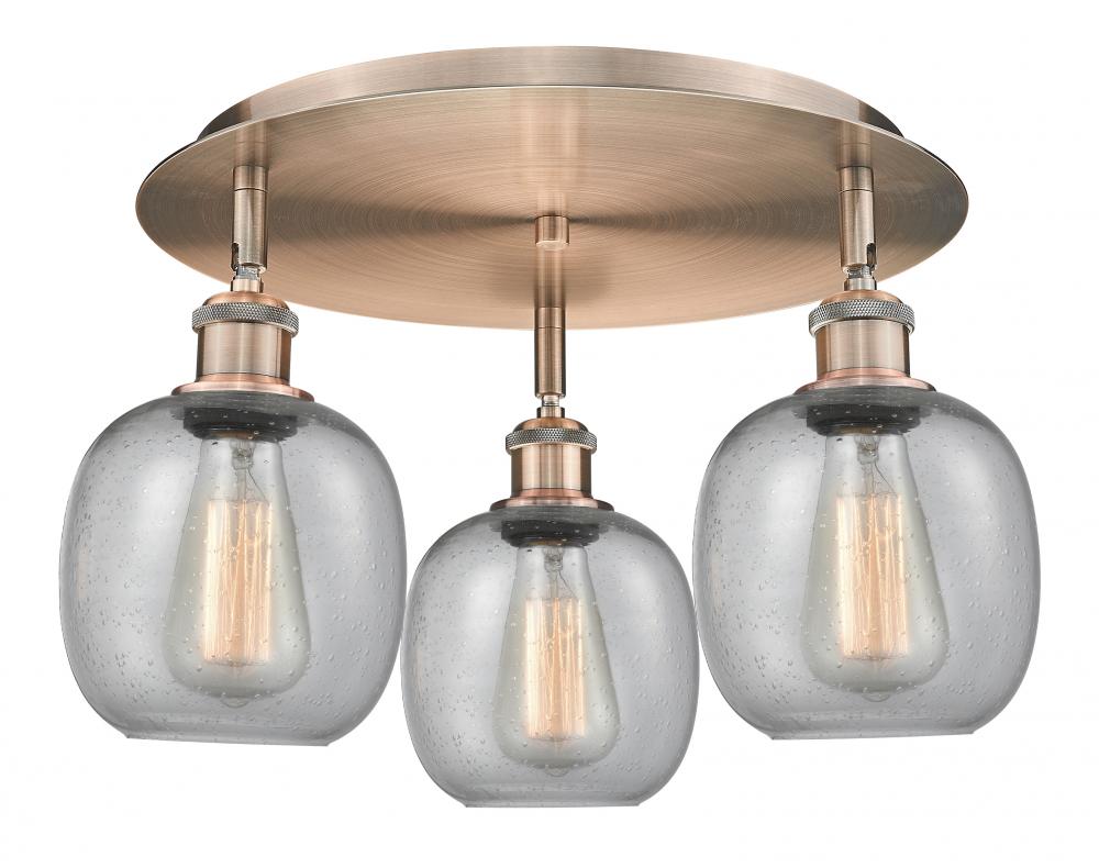 Belfast - 3 Light - 18 inch - Antique Copper - Semi-Flush Mount