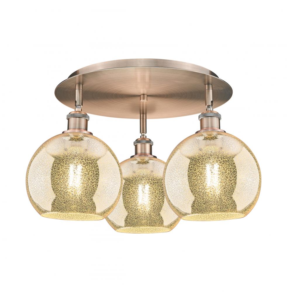 Athens - 3 Light - 20 inch - Antique Copper - Semi-Flush Mount