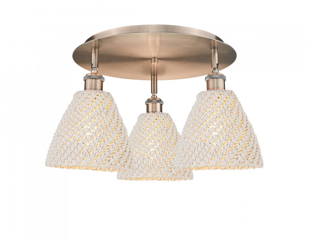 Bristol Natural - 3 Light - 6 inch - Antique Copper - Semi-Flush Mount