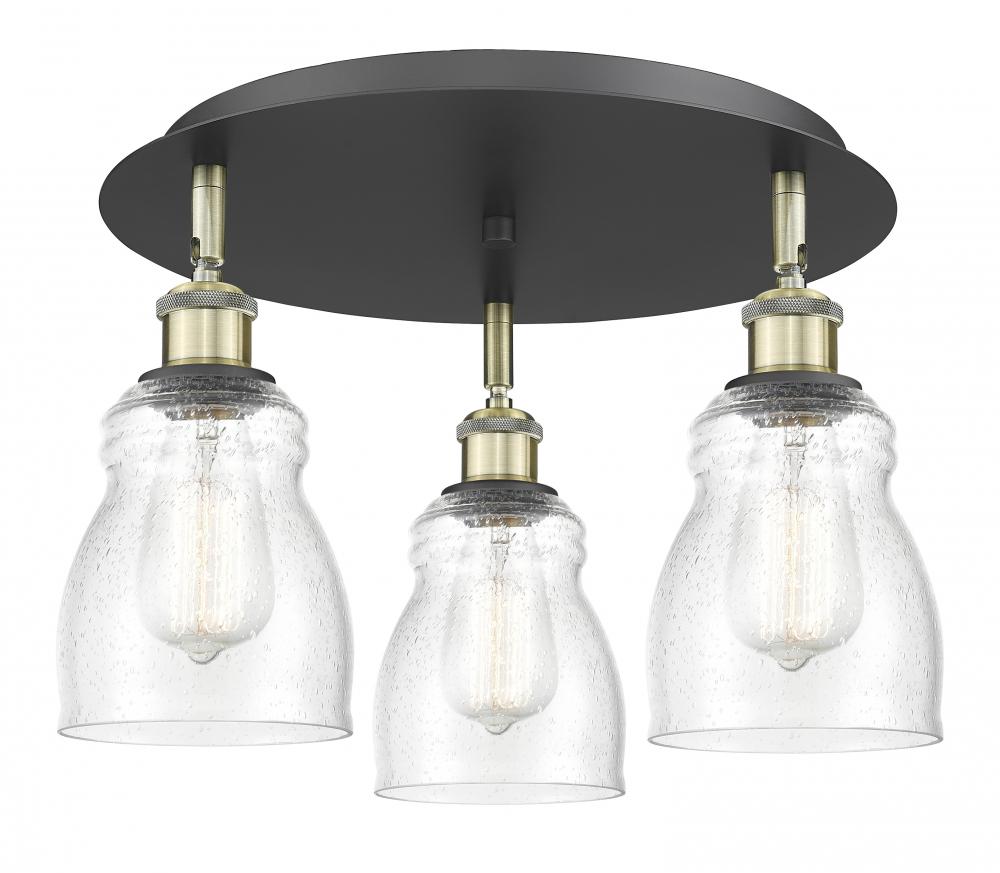 Ellery - 3 Light - 17 inch - Black Antique Brass - Semi-Flush Mount
