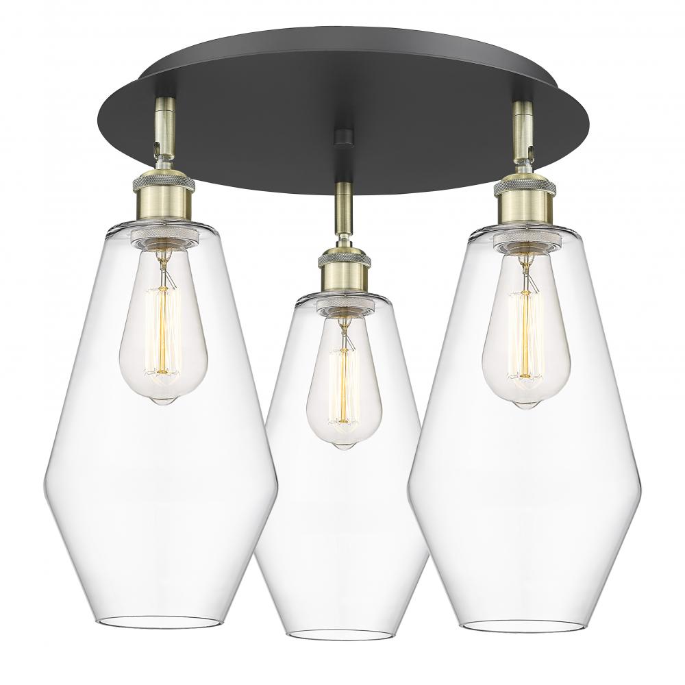 Cindyrella - 3 Light - 19 inch - Black Antique Brass - Semi-Flush Mount