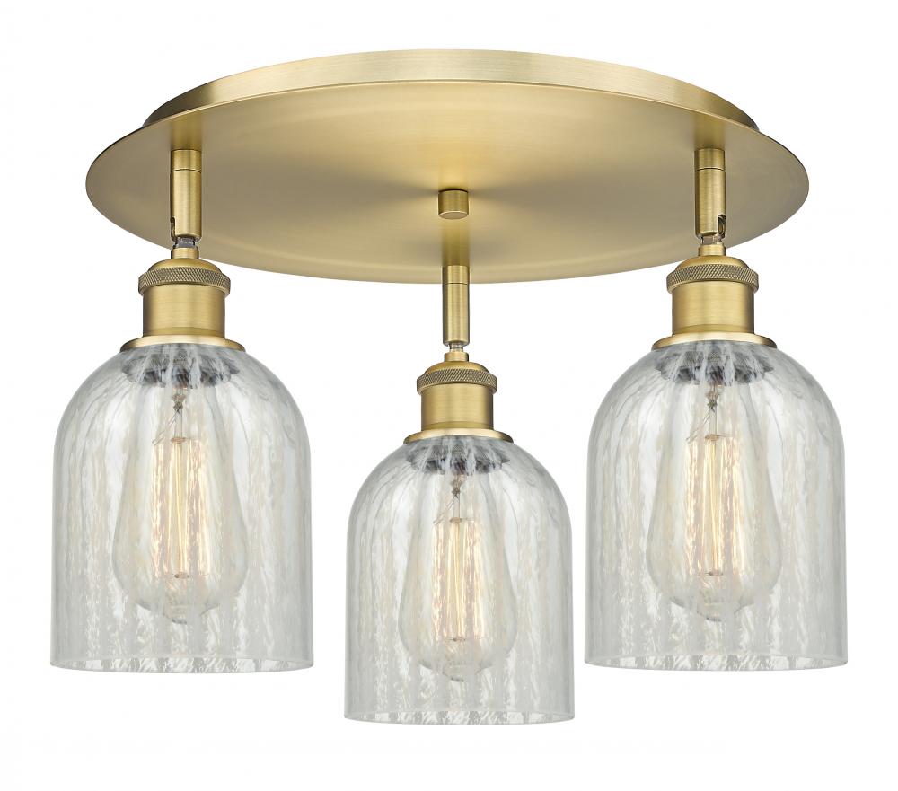 Caledonia - 3 Light - 17 inch - Brushed Brass - Semi-Flush Mount