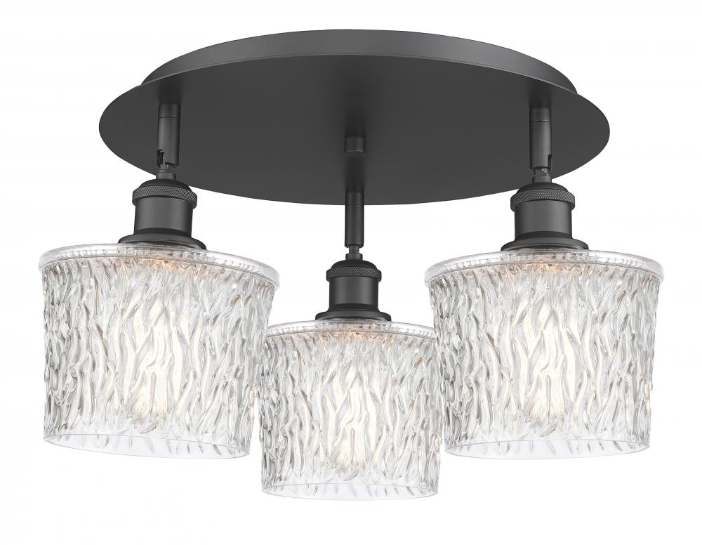 Niagara - 3 Light - 18 inch - Matte Black - Semi-Flush Mount