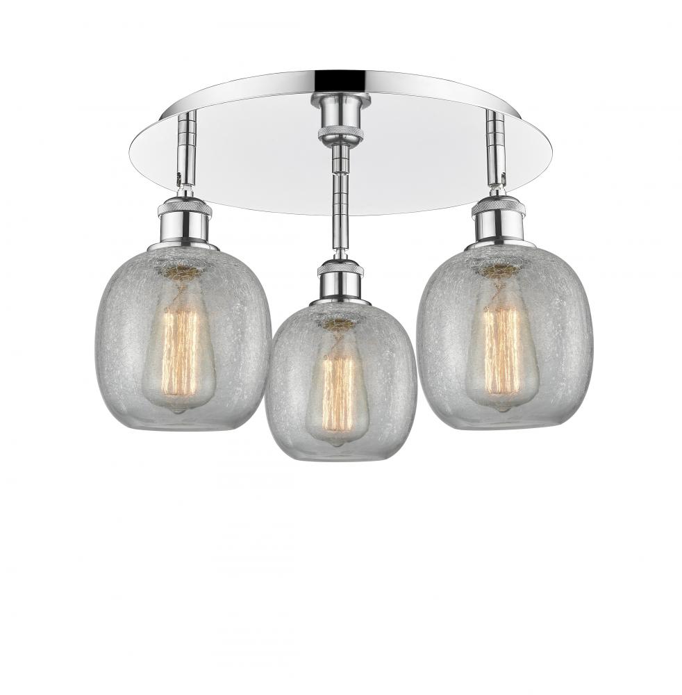 Belfast - 3 Light - 18 inch - Polished Chrome - Semi-Flush Mount