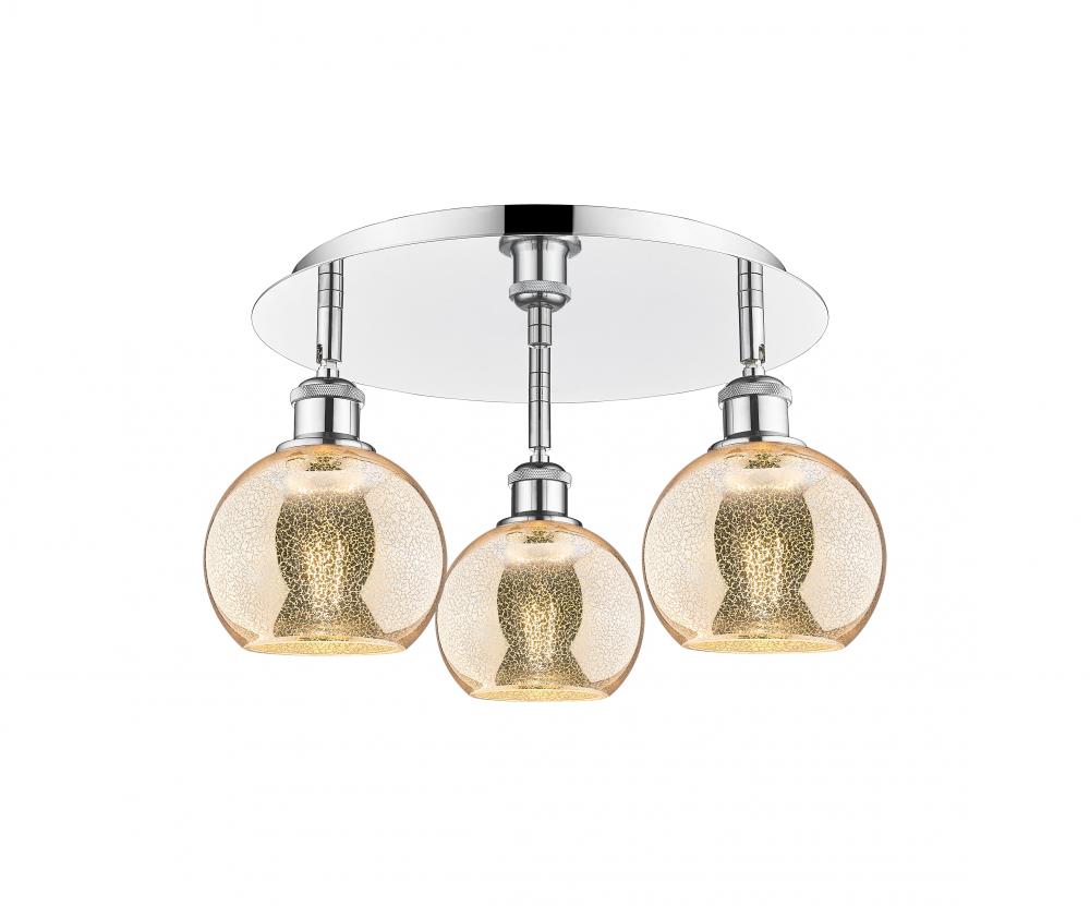 Athens - 3 Light - 18 inch - Polished Chrome - Semi-Flush Mount