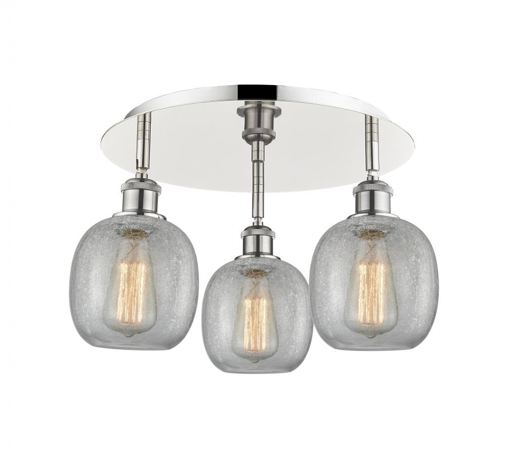 Belfast - 3 Light - 18 inch - Polished Nickel - Semi-Flush Mount