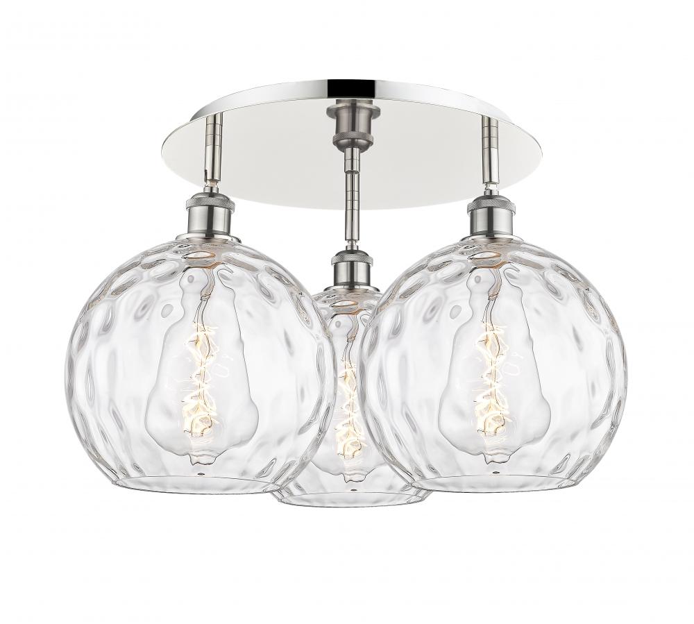 Athens Water Glass - 3 Light - 22 inch - Polished Nickel - Semi-Flush Mount