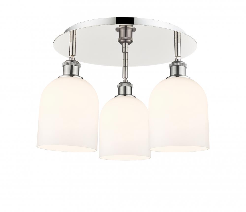 Bella - 3 Light - 17 inch - Polished Nickel - Semi-Flush Mount