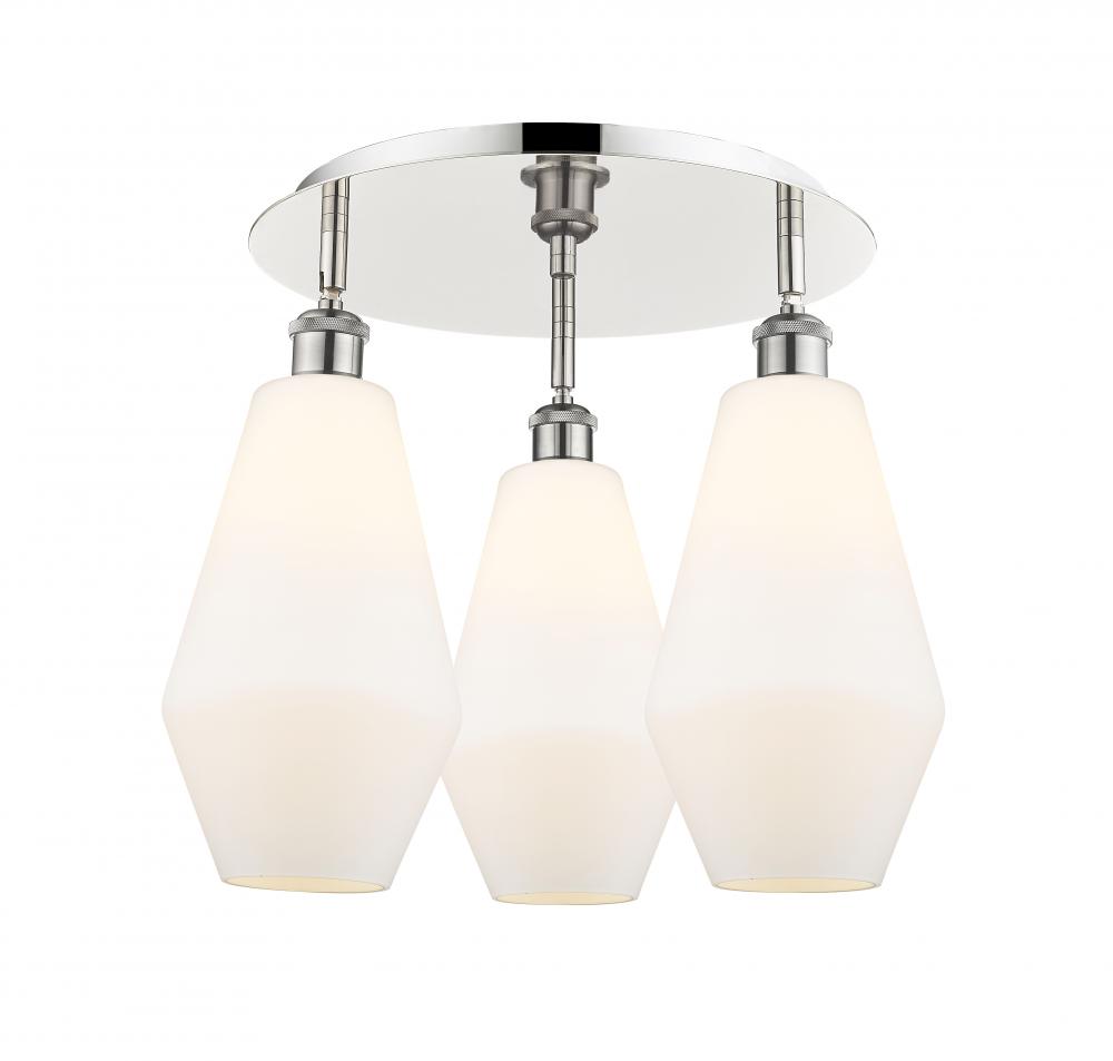 Cindyrella - 3 Light - 19 inch - Polished Nickel - Semi-Flush Mount