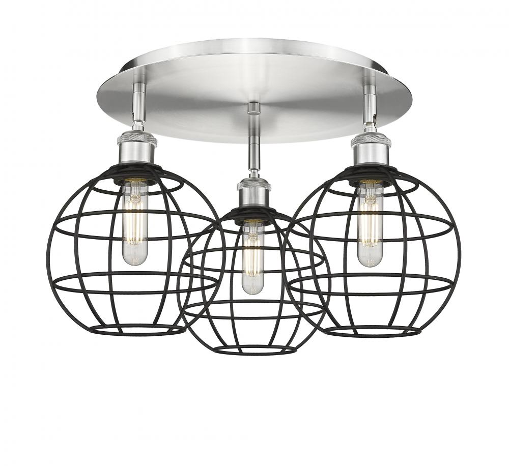 Lake Placid - 3 Light - 20 inch - Satin Nickel - Semi-Flush Mount